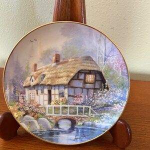 Franklin Mint Porcelain Collector Plate "Bridgewater Cottage" by  Andres Orpinas